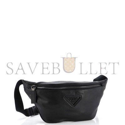 PRADA ZIP BELT BAG LEATHER SMALL 2VL033 (18*15.5cm)
